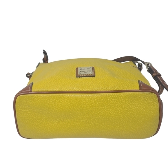 Dooney & Burke | Mustard Yellow Pebble Grain Small Zipper Crossbody Bag - Picture 15 of 15